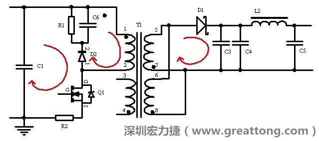 元件布局的時(shí)候，要優(yōu)先考慮高頻脈沖電流和大電流的環(huán)路面積，盡可能地減小,以抑制開關(guān)電源的輻射干擾